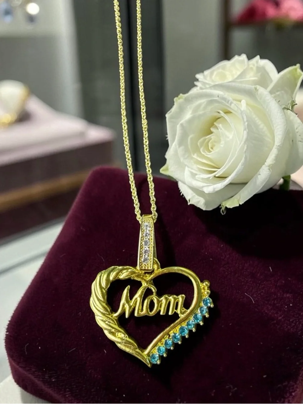 Turquoise Simulated Mom Necklace